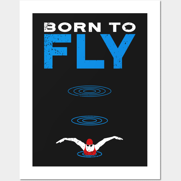 Swim Girls Born to Fly Wall Art by atomguy